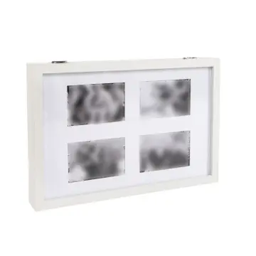LEKE GO Tapa Para Contador De Luz De Madera - Diseño Hojas Blanco Y Negro, 46x6x32.5 Cm, Cubre Cuadro Eléctrico, Puerta Abatible