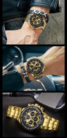 Reloj De Pulsera De Lujo Para Hombre WWOOR 2024 Marca Top Cronógrafo Dorado Grande Reloj De Pulsera De Acero Inoxidable Resistente Al Agua Y Al Choque Con Manos Luminosas Y Marcadores Arábigos - details 12