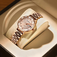 Reloj De Mujer POEDAGAR Elegante Y Lujo Resistente Al Agua Con Luminiscencia Fecha Día De La Semana Moda Acero Inoxidable Cuarzo Reloj De Pulsera Para Mujer - details 3