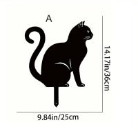 1Pc Destacado De Gato Familiar Para Jardín Decorativo Silueta Animal Para Exterior Decoración De Jardín Y Paseo - details 2
