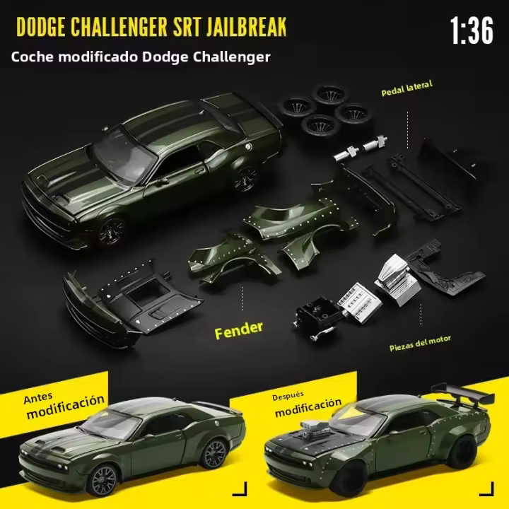 Modelo De Coche De Metal CCA 1:36 Challenger SRT JAILBREAK Versión Modificada Colección Hobby Regalo Para Niños Y Adultos - 1