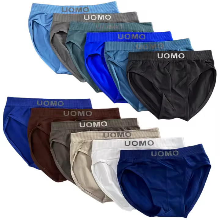 Dacada2005 Slips niño Uomo licra talla 2-4 6-8 10-12 14-16 calzoncillos sin costuras colores 12 unidades diferentes colores. - 1