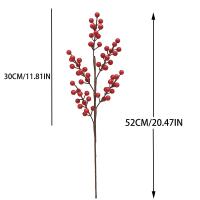 Flores Artificiales Rojas Y Bayas De Cerezo Para Adornos De Navidad DIY Corona De Navidad Decoración De Hogar Para Año Nuevo 2025 - details 2