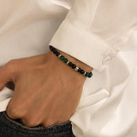 Salircon Pulsera Elástica Para Hombre Moda Hip Hop Con Cuentas De Acrílico Y Vidrio Pulsera De Cuerda Para Fiestas Joyería De Decoración - details 2