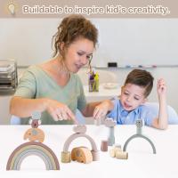 Arcoíris de Madera Montessori: Apilables para niños de 2 años, juguetes de Madera para niños de 2 años, bloques de construcción para niños, Gift ideal para niños de 1 A 3 años - details 0