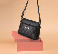 Nueva Llegada Bolso De Hombro Sencillo Para Mujer Bordado Corazón Bolso Cruzado De Cuero Negro Bandolera Pequeña Estilo Fashion - details 6