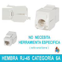Conector RJ45 Categoría 6a  HEMBRA. Keystone RJ-45 10Gb. Lote 5 unidades. TRICOM - details 1