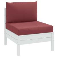 vidaXL Cojines para sofá de palets 2 uds tela melange en color Gris claro/Beige/Rojo vino tinto y más | acolchados duraderos para sofás de jardín terraza exterior - details 2