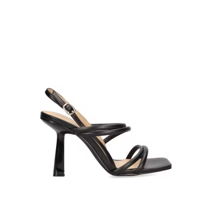 ETIKA Sandalia Negro He8,5cm - Actual Sintético Forro Planta - 1