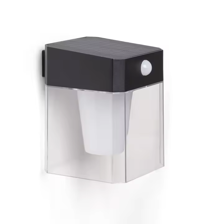 Ledkia Aplique de Pared Exterior Solar LED 1,5W Aluminio con Sensor de Movimiento Efren Square Negro - 1