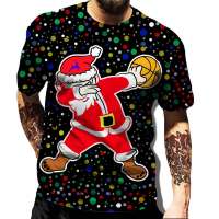 Camiseta 3D De Navidad Para Hombre Con Estampado De Santa Claus Y Ciervo Camiseta Casual Vintage Sin Mangas Para Primavera Y Verano - details 10