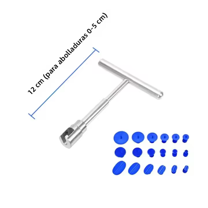 Herramienta De Reparación De Aros De Coche EAFC Kit De Metal De Automóvil Con Martillo De Deslizamiento Y 18 Piezas De Adhesivo + Pulidor De Aros - 1
