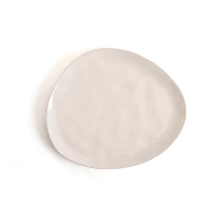 BIDASOA COSMOS Plato Irregular Cerámico 23CM Blanco Brillo Relieves organicos Apilable - 1