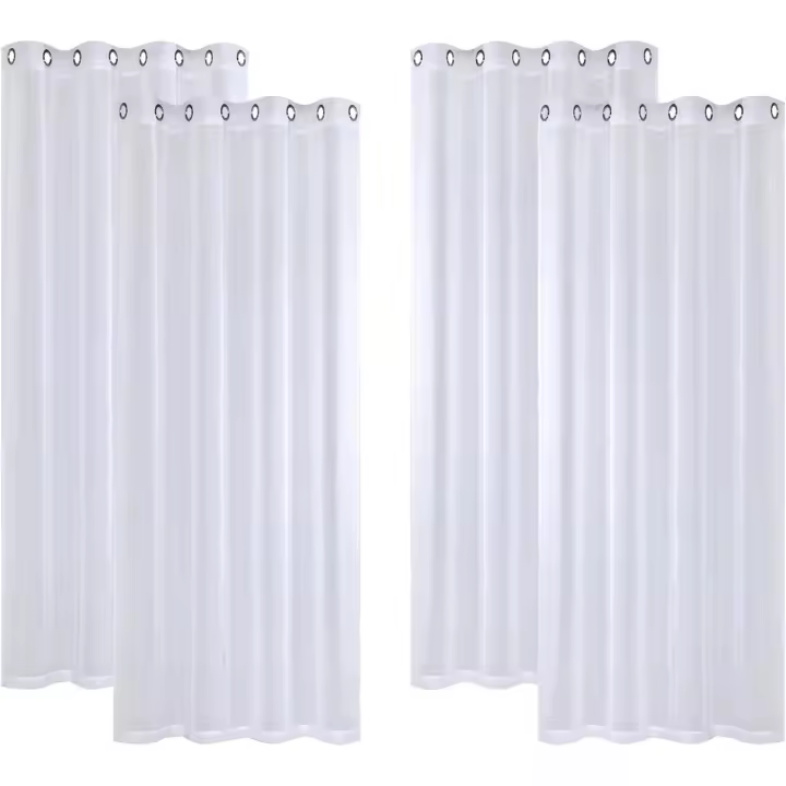 Tende Trasparenti in Voile Con Occhielli Morbidi Finestre per Camera da Letto e per Salotto Eleganti Soggiorno 4 Pannelli 140x260cm Bianco - 1