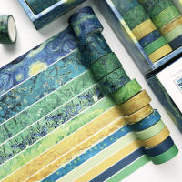 Set De 12 Rolls De Cinta Adhesiva Washi Estilo Palacio Chino Vintage Para Scrapbooking DIY Diario Estación Escuela Oficina - details 2