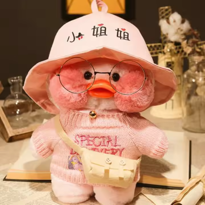 Muñeco De Peluche De Duck 30cm Con Ácido Hialurónico Y Accesorios De Lalafanfan Juguete Suave Para Adultos Unisex - 1