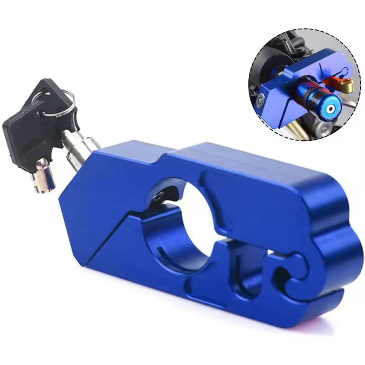 Cerradura de brake de motorteta, aleación de Aluminio Cerradura de Manilla de motorteta Cerradura antirobo Cerradura de seuridad (Azul) - 1