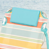Aktive - Pack 2 sillas playa plegables aluminio 5 posiciones con cojín, 48x47x74 cm, bolsillos lateral y trasero, asas tipo mochila, ligeras y reclinables, diseño a rayas multicolor, camping, jardín, modelo santorini - details 4