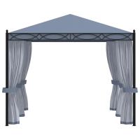 vidaXL Cenador con pantallas de malla acero gris antracita 3x4 m - details 2
