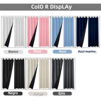 Cortinas De Blackout Tejidas 100% Poliéster Para Sala De Estar Y Dormitorio Con Cierre De Anillas Diseño Moderno Y Grueso Para Invierno - details 0