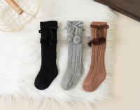 Calcetines Altos De Encaje Para Bebés Y Niñas Con Bola De Cereza Para Otoño Invierno Calcetines De Princesa Para Niños De 0 a 5 Años Calentadores De Piernas Hechos De Algodón Y Poliéster - details 16