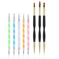 Kit De Herramientas De Arte De Uñas YIKOOLIN 5PCS Con 3 Pinceles De Pintura De Uñas Doble Final Y Herramienta De Puntos Para Diseño De Uñas - details 0