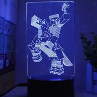 Luz Nocturna 3D LED Mi Mundo Con Control Remoto Y Cable USB Decoración De Navidad Regalo Para Fanáticos Del Juego 16 Colores - details 6