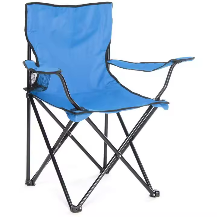 Folding steel camping chair, 50x50x80cm, folding camping chair, ideal for camping or fishing, resistant steel structure and waterproof canvas seat - 1