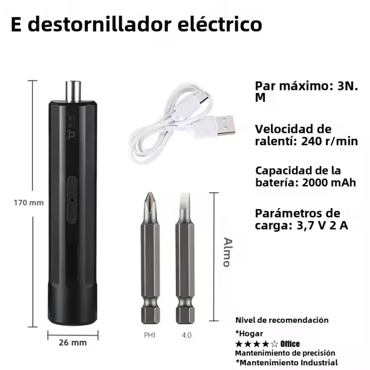 Destornillador Eléctrico Portátil Sin Cable Con 2 Mini Taladro Magnéticos Para Reparación Doméstica Recargable Por USB Herramienta De Potencia Para El Hogar - 1