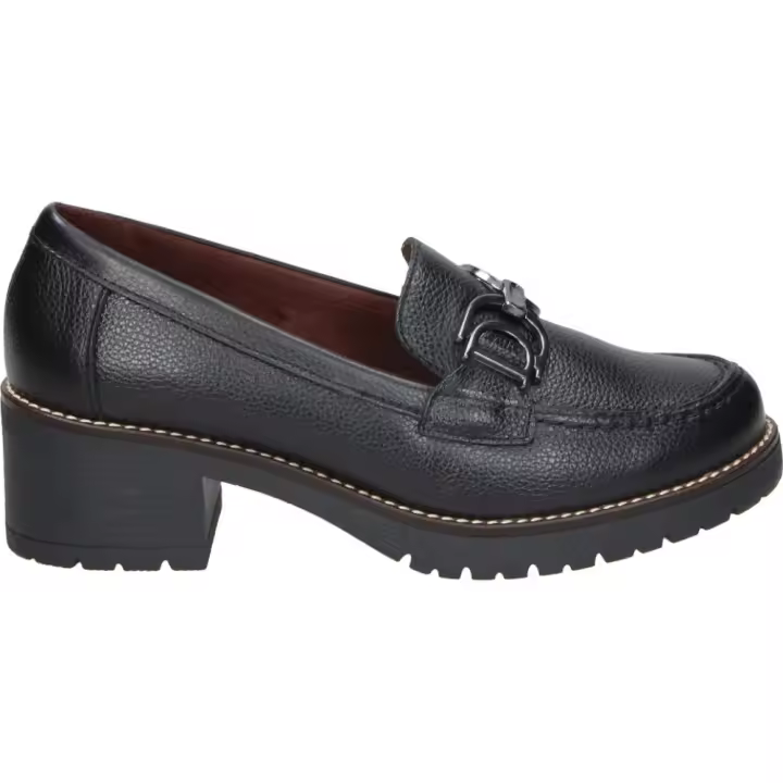 PITILLOS | Zapatos de Piel Pitillos para Mujer – Mocasines de Tacón Negros – Zapato con Tacón sin Cierre – Slip On – Tacón Medio y Cómodo – Versátiles y de Alta Calidad – Modelo 20520 - 1