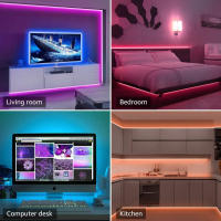 Tiras LED RGB De 10m Y 20m Con Control Remoto De 44 Teclas Para Decoración De Habitaciones Dormitorios Y Fiestas Luz De Pared Y TV - details 7