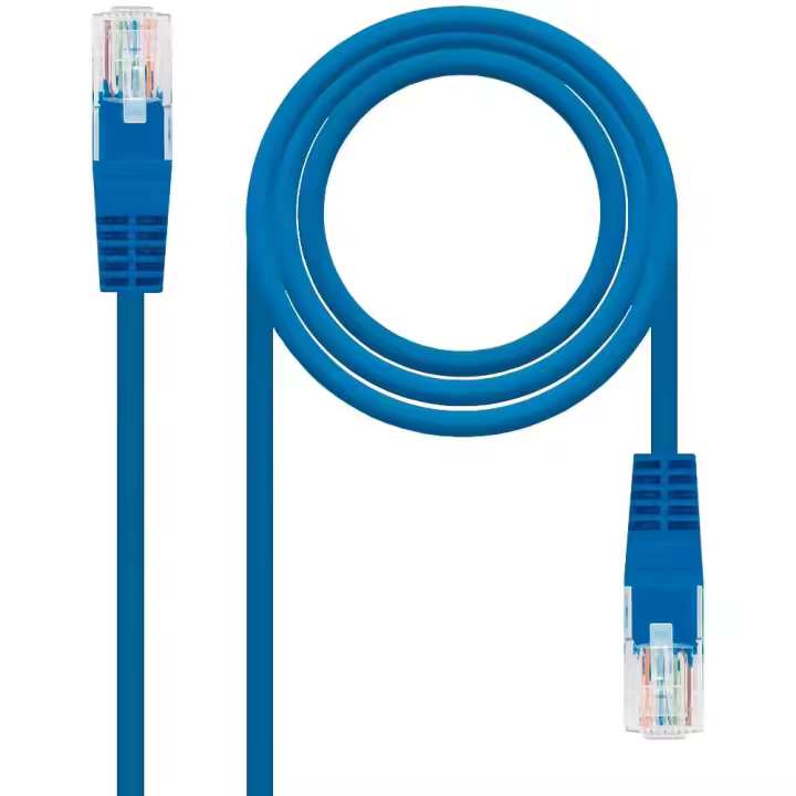 Nanocable 10.20.0402-BL 2m Cat.6 Cable de Red RJ45 Macho LAN Azul para PC Portátil TV Consolas Latiguillo Ethernet Internet Local Area Network UTP - 1