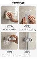 Soporte De Mopa Escoba Para Pared Multiusos Organizador De Cocina Y Baño Clips Gripper Ecológico Plástico ABS+TPR - details 0