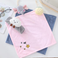 Toalla Cuadrada De Fleece Para Niños Coral Suave Y Gruesa Absorbente De Agua Con Dibujos Animados Colgante Para El Hogar - details 6