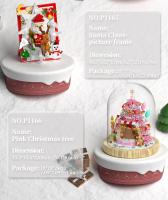 Bloques De Construcción Navideñas Rosa Árbol De Navidad Y Casa De Nieve Para Decoración De Escritorio Juguetes De Artesanía Para Niños Regalos De Fiestas - details 13