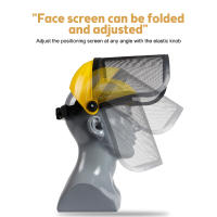 Casco De Seguridad Para Jardín Con Visera De Malla Completa Y Protección Contra Golpes Y Salpicaduras Para Motosierra Aideepen - details 3