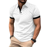 Camisa Polo Para Hombre De Manga Corta Verano Impresión Grande Transpirable Ligera Con Botones Estilo Casual Polyester - details 1