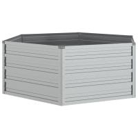 vidaXL Arriate de acero galvanizado plateado 129x45 cm - details 0