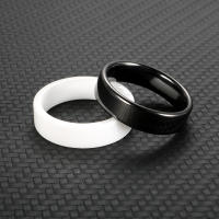 Anillo De Cerámica Negro Y Blanco Para Hombres Y Mujeres Anillo De Moda Para Fiestas Joyería Simplicidad Elegante Regalo - details 5