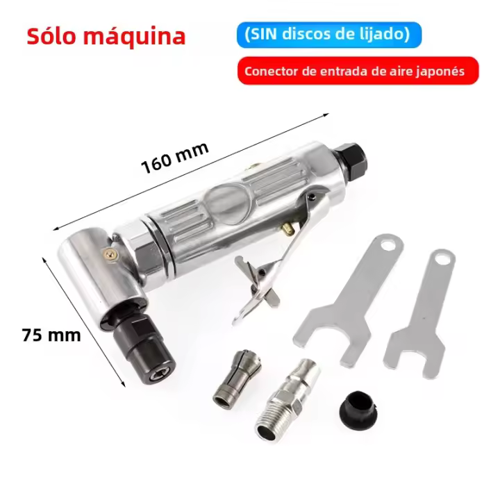 Mini 1/4 Pulidora De Ángulo De Aire Con Disco De Arena Para Engranaje Y Grabado Herramienta De Grabado Con Discos De Lijado Kit De Pulido Y Grabado Pneumático - 1