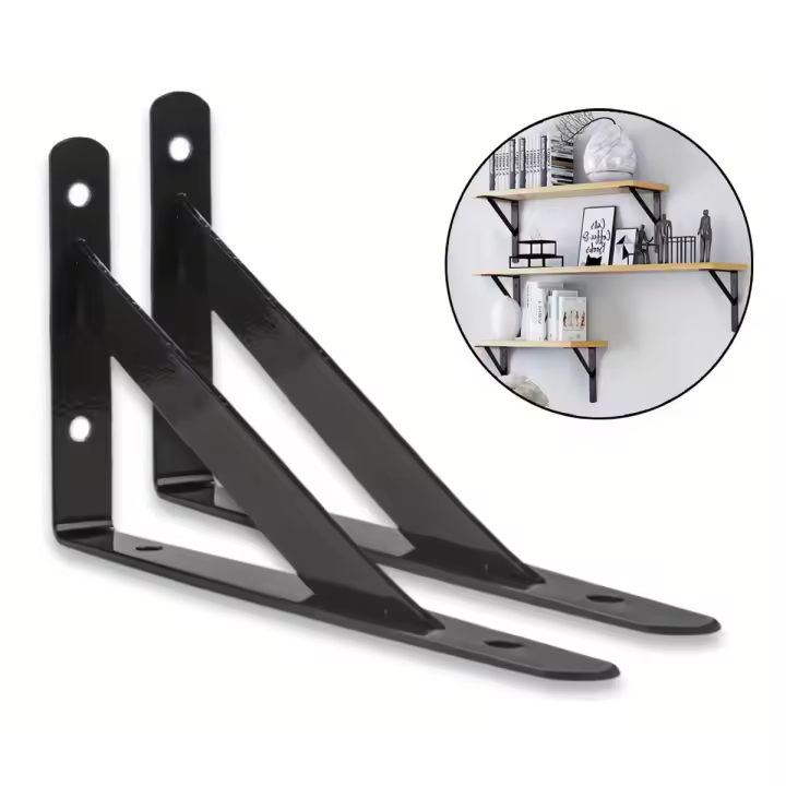 Gancho De Pared Triangular De Hierro Metálico Rustico 90 Grados Para Decoración Y Organización Tamaño 6.1x3.7 Pulgadas Soporte Para Estante Flotante - 1