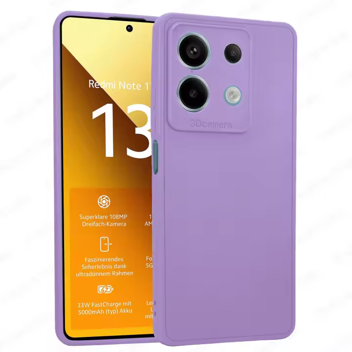 Funda + Protector Cristal Vidrio Templado (Opcional) Para XIAOMI REDMI NOTE 13 PRO 5G Proteccion 3D Cámara, Cubre Cámara, Carcasa TPU Silicona Suave Mate, Color Negro Azul Rojo Rosa Morado, Ajuste Perfecto Acceso Conector Carga Auricular, Meloenvias mle26 - 1