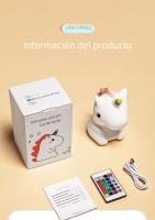 Lámpara Nocturna De Silicona Unicornio Para Niños Luz LED Recargable Por USB Decoración De Habitación Animal Cartoon Lámpara Táctil Para Regalos - details 8