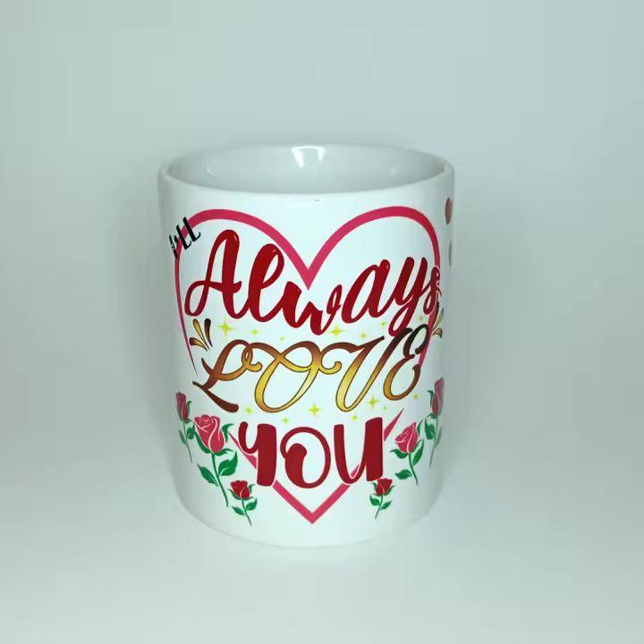 LOGOTIZATE - Taza "Amor Eterno" - Regalo especial - Diseño original - Detalle inolvidable - Capacidad 350 ml - Material Cerámica - Color blanco - 1