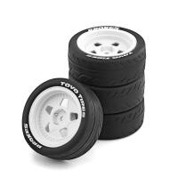 4pcs Neumáticos De Goma 68mm Para Coche RC De Carreras 1/10 Con Eje Hexagonal De 12mm Piezas De Mejora Para Tamiya TT01 TT01E TT02 TT02B TA06 XV01 XV02 PTG-2 - details 3