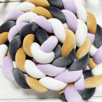 Parachoques para Cama de Bebé de 1-3M, Textil anudado Hecho a mano, de cuna de Protector Sweatshirt, almohada with nude Infantil, decoración para habitación de Bebé, tira anticolisión Tejida para CUNA anticaídas y anticolisión - details 5