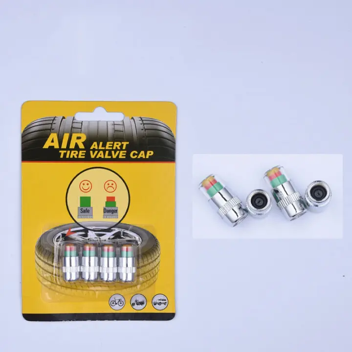 4Pcs Kit De Accesorios Para Coche Monitor De Presión De Neumáticos Valvula De Tornillo Con Sensor Indicador 36PSI 2.4 Bar Alerta Diagnóstico - 1