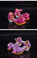 Zapatos De Niñas 2023 Nuevos De Otoño Casual Brillo Bows Children High Heel Sandalias De Fiesta De Princesa Moda Para Niñas Tallas Trueñas Material Superior PU - details 4