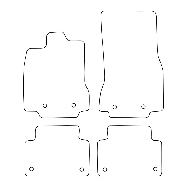 Juego completo de alfombrillas de terciopelo para Jaguar XF I 2008-2015 - acabado negro - 1