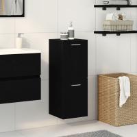 Armario de pared para baño vidaXL Negro Roble 30x30x80 cm Madera Fabricada - details 0